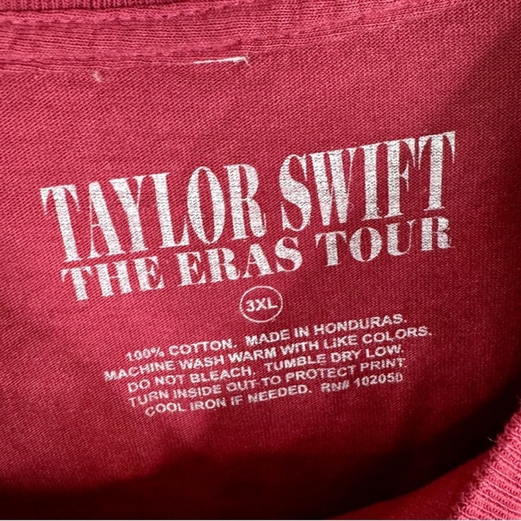 TAYLOR SWIFT The Eras Tour NEW Graphic T Shirt Burgundy Size 3XL NEW - Picture 8 of 9